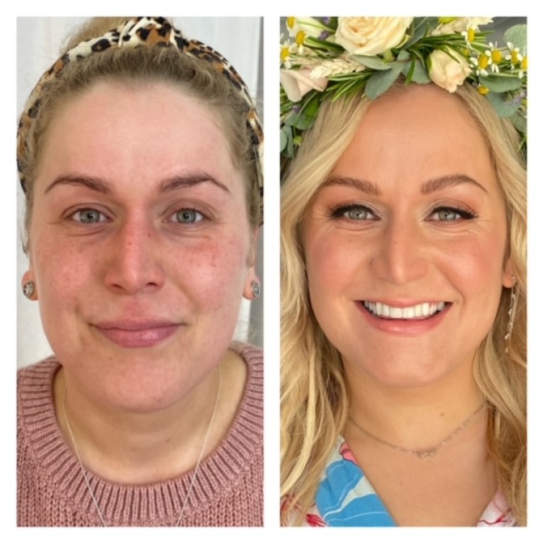 Bridal, before and after, Makeup lessons by Tina Brocklebank