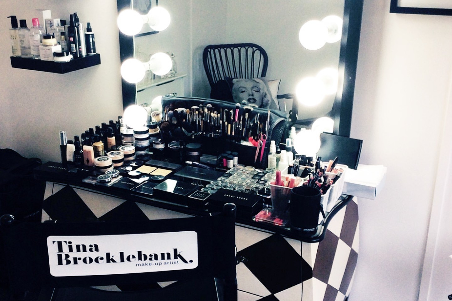 Tina Brocklebank Make-up artist studio.