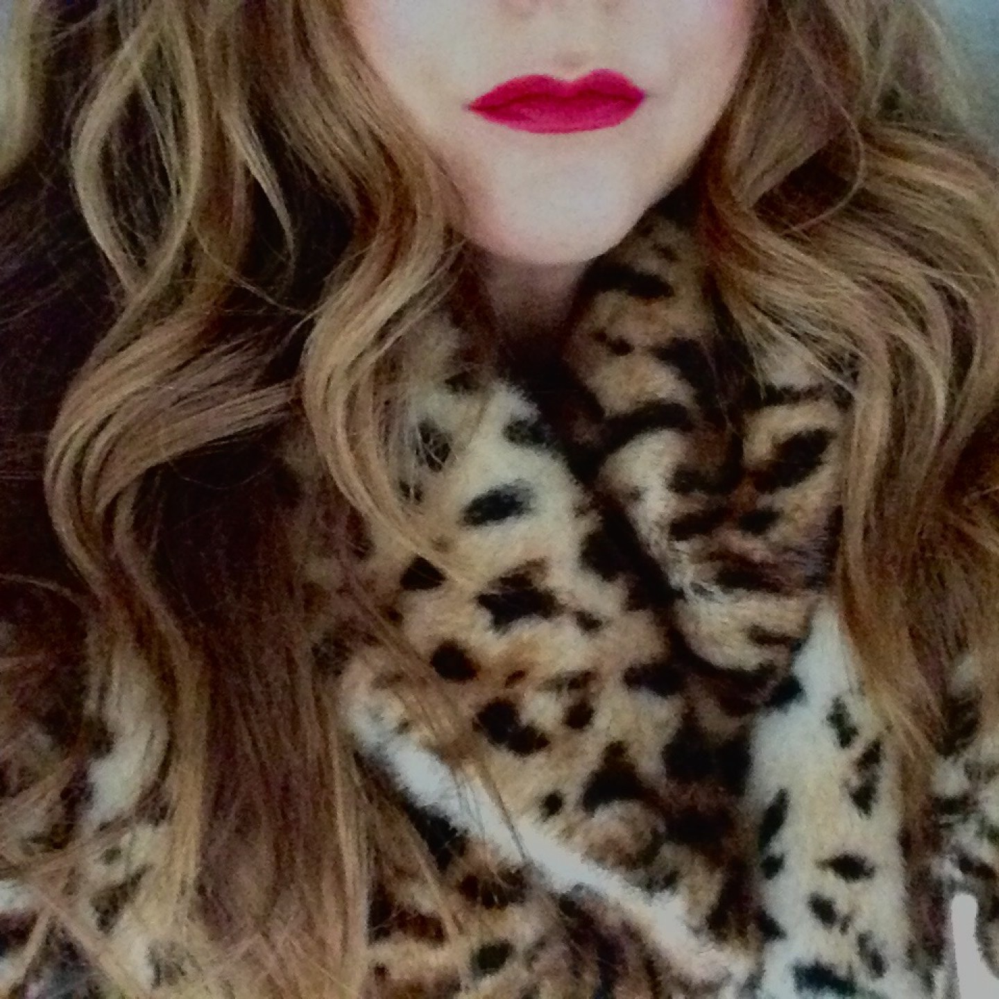 Red lips and leopard print