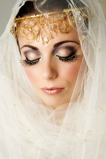 Bollywood inspired Bridal make-up by Tina Brocklebank.  Photography by Tracy Conway Smith