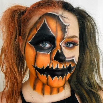 Halloween/pumpkin makeup.
