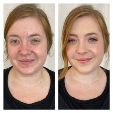 Before and after, Bridal and makeup lessons by Tina Brocklebank 2