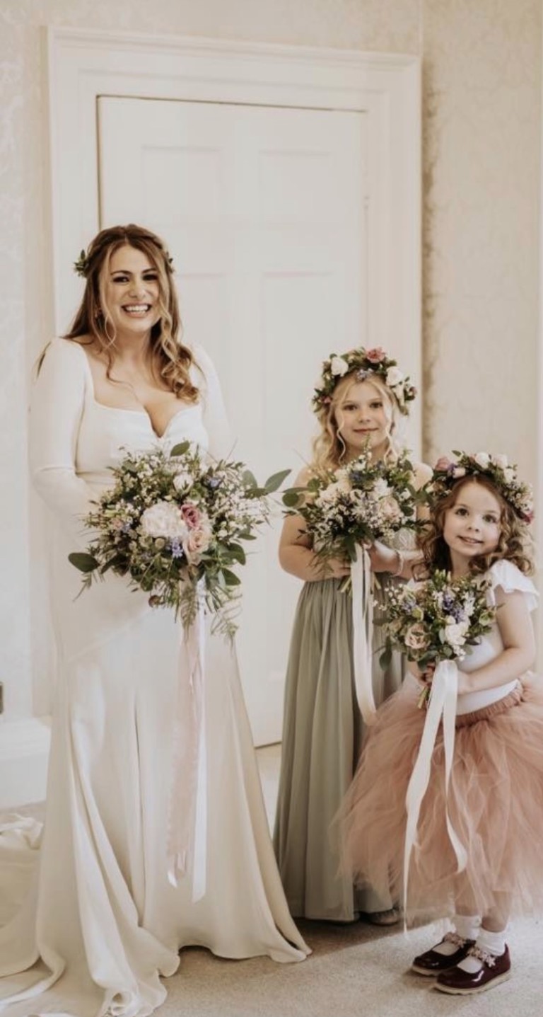 Liz with her daughters.