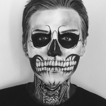 body painting skull face tattoo