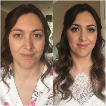 Before and after makeup.