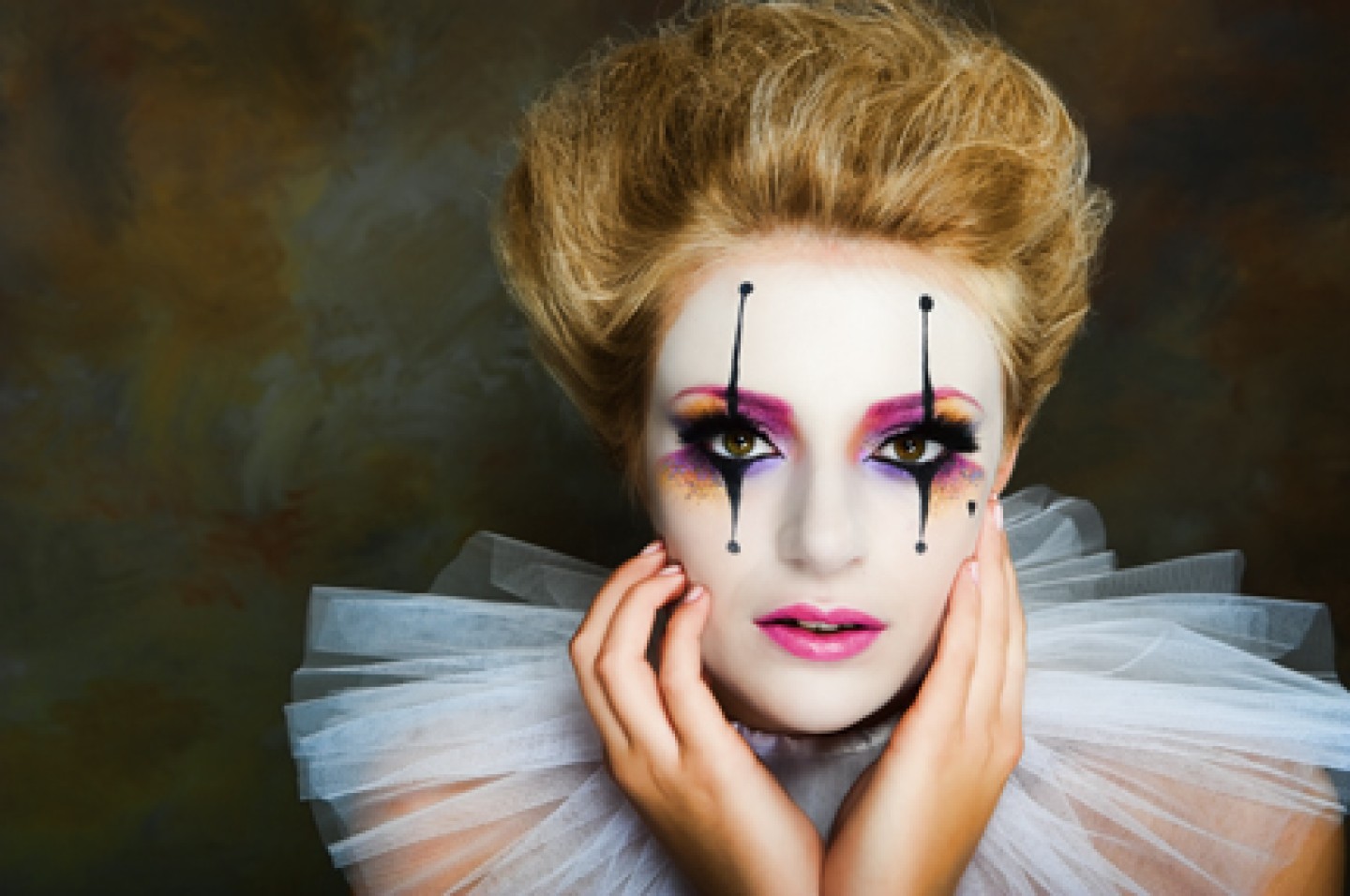 Harlequin makeup by Tina Brocklebank Make-up artist, photography by Conway-Smith photography.